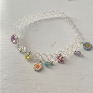 Colorful Flower and Butterfly Choker Necklace